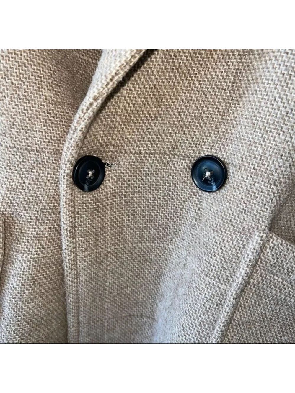 Zara Light Brown Pea Coat Formal Jacket With Buttons Size 13-14 - Picture 4 of 5